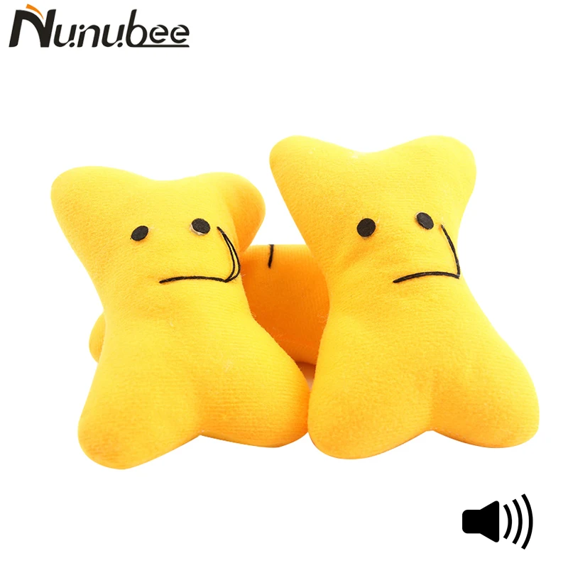 Nunubee милые плюшевые игрушки с желтыми Костями для собак домашних животных