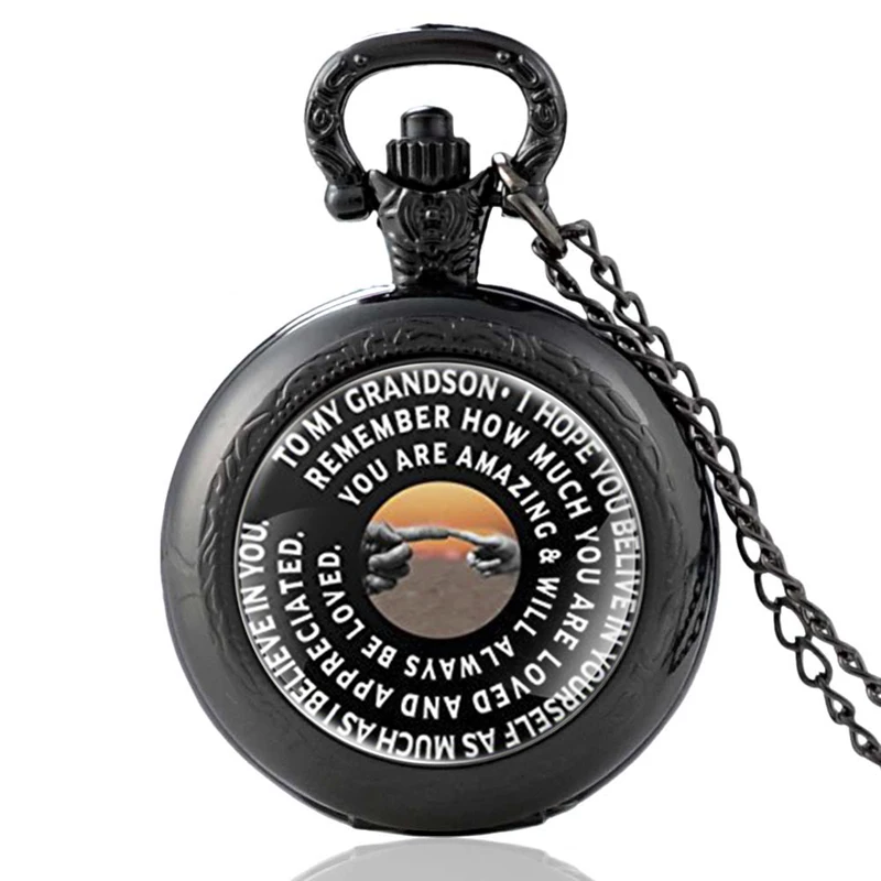 Кварцевые карманные часы для членов семьи - Цвет: P329-Black