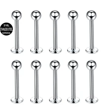 5 шт. без никеля из нержавеющей стали для губ шпильки для пирсинга Лабрет кольца трагус пирсинг серьги ювелирные изделия для тела