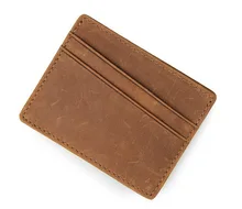 Genuine Leather Business Credit Card Holder Case Mini Men Wallets Cover for Men Purse Protector Pack Bag Top Quality #MD-J8101