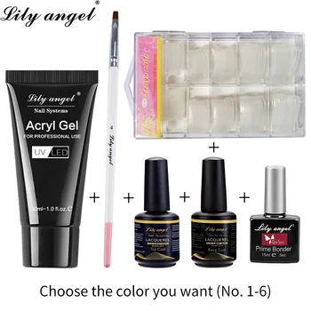 

LILY ANGEL 2020 New 30g Polymer Gel Set Nail 6 Color UV Enhancement Program Simple Fast Lasting UV Long Lasting Crystal Gel