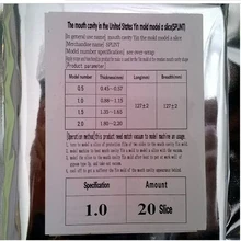 20 шт Стоматологическая лабораторная шина фиксатор термоформовочный материал для вакуумного формования твердых 1,0 мм