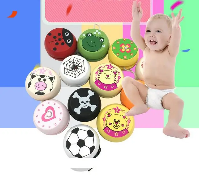Новые привлекательные мультфильм божья коровка печатных деревянный Йо йо Yo