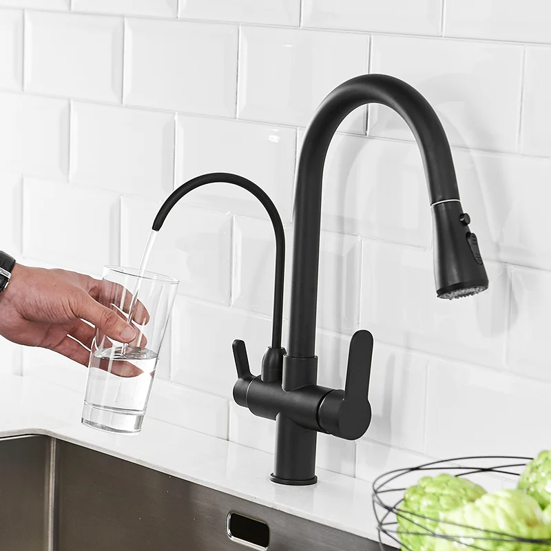 Fapully Kitchen Faucet Filter Water Sink Black Brass Pull Down Dual Sprayer Nozzle Torneira Swivel Water Outlet Mixer Tap 1030 Fapully Kitchen Faucet Filter Water Sink Black Brass Pull Down Dual Sprayer Nozzle Torneira Swivel Water Outlet Mixer Tap 1030