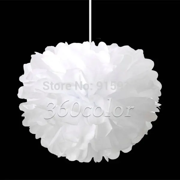 

10pcs/lot White 8 Inch (20cm) Tissue Paper Pom Poms Paper Flower Balls Crafts Christmas Wedding Party Decoration