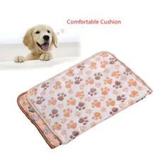 Dropshipping Dog Bed Cats Mats Soft Flannel Fleece Paw Print Hamster Blanket Winter 3 Colors Sleeping House Products For Animals