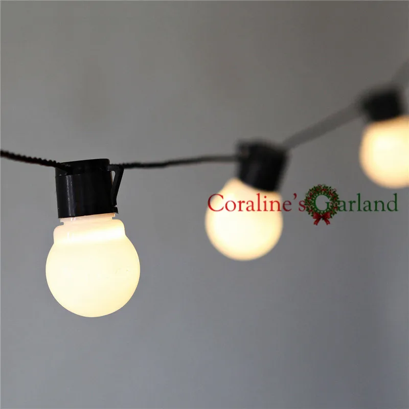 US $15.75 10M LED String Lights With 38Pcs G50 White Globe For Indoor Outdoor Garden Party Patio Decoration And Connectable Plug Included