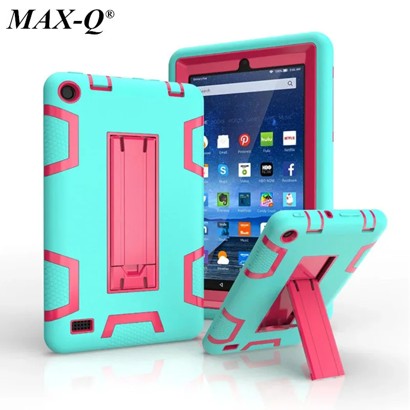 Kindle Fire 7 Case 2015 Kids Safe Armor Shockproof Heavy Duty Silicone