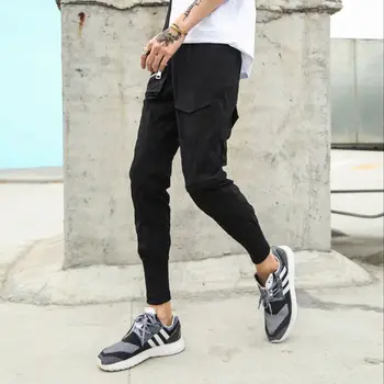 

Fashion Korean Street Hip Hop Cargo Pants Casual Wild Youthful Black Sweatpants Trend Mens Slim Pants