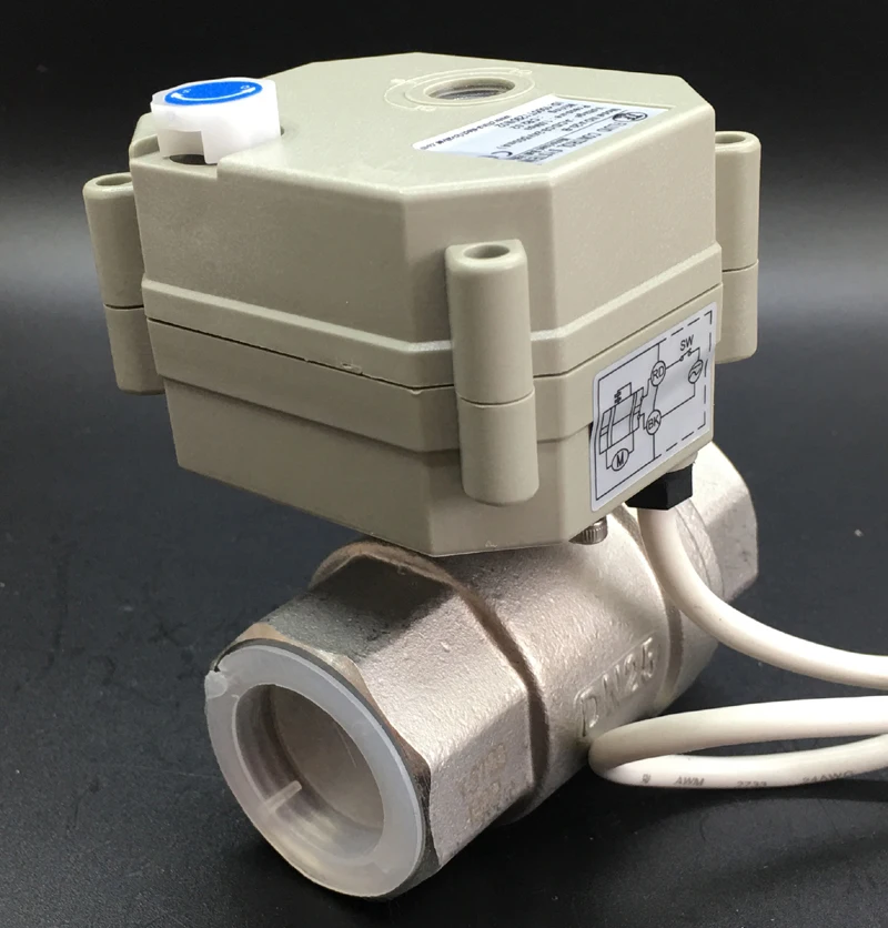 

2 Way SS304 1'' DN25 Electric Normally Open/Closed Valve Can Instead Solenoid Valve AC/DC9-24V Metal Gear Motorized Valves