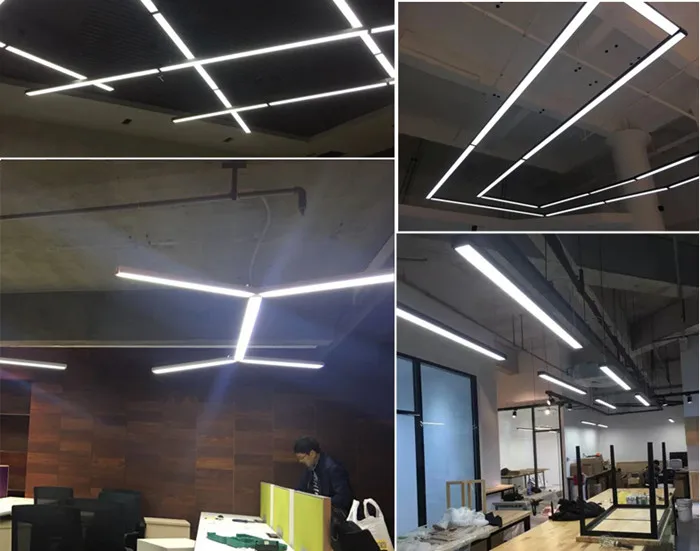 Led подвесной светильник LED офис люстра черный серебристый Висячие Подвеска Панель Droplight для офиса Обеденная Таблица 20 шт./лот