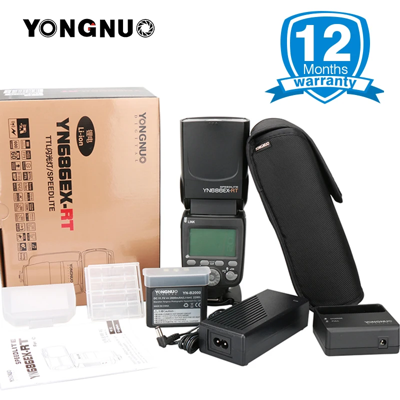 

Yongnuo YN686EX-RT 2000mAh Li-ion Battery Speedlite GN60 2.4G Wireless HSS 1/8000s TTL/M/MULTI Flash Light YN686 for Canon DSLR
