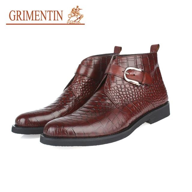 Us129 Hochzeit Braun grimentin Qualität Männlichen Hohe Stiefeletten Stiefel Leder Schuhe Für Echtem 58 38Off Schwarz Schnalle Männer Aus ikuXZOP