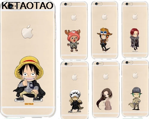 

KETAOTAO Catton One Piece Luffy Soft Phone Cases for iPhone 4S 5C SE 5S 6 6S 7 8 Plus X Case Crystal Clear Soft TPU Cover Cases