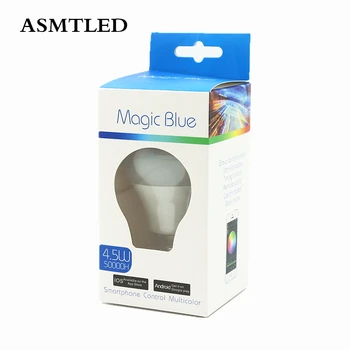 

Smartphone Control Multicolor Magic LED Bluetooth Bulb E27 AC 100-240V 4.5W 350LM Dimmable IOS Android APP Control RGBW LED Lamp