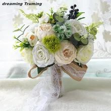 Европейский и американский Букеты Свадебные Buque De Noiva для женщин искусственный невесты Pageant Свадебные цветы