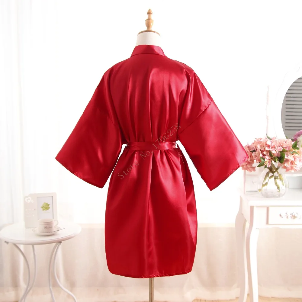 Женский шелковый халат для невесты, сексуальное короткое атласное свадебное кимоно, одежда для сна, ночная рубашка, женский халат, пижама J-Pink