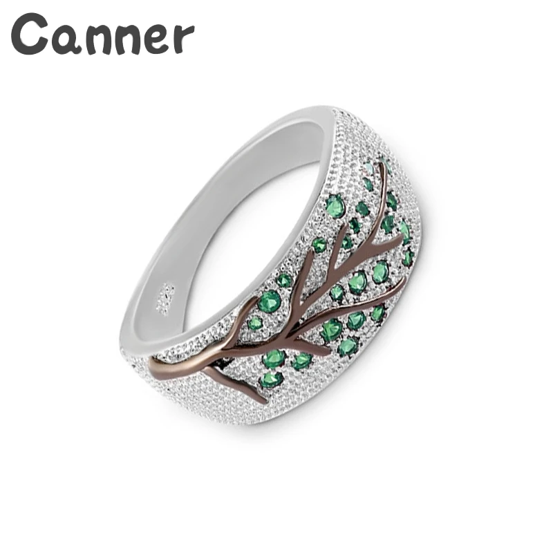

Canner Shiny Green Crystal Rings For Women Leaves Tree Rings 2019 Cubic Zirconia Rings Rhinestone Wedding Rings Party Jewelry A4