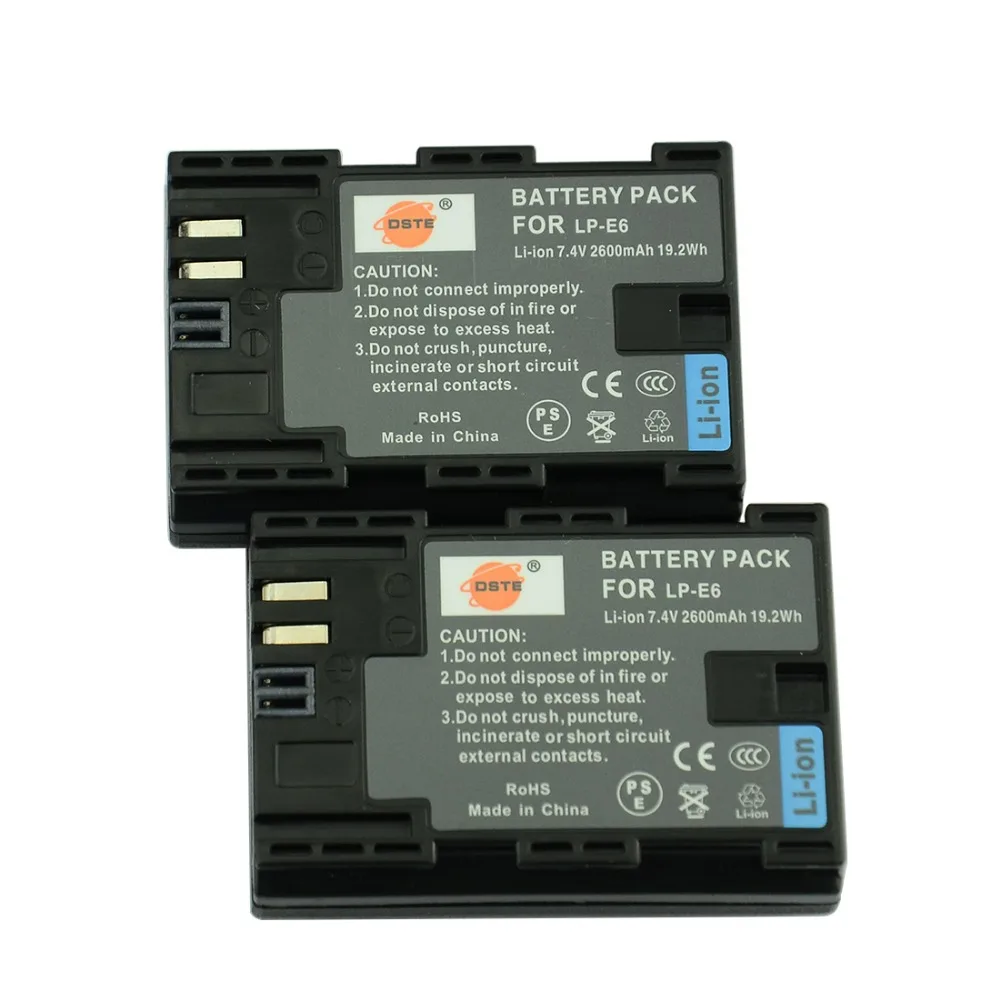 DSTE LP E6 LP E6N Camera Battery for Canon EOS 6D 7D 60D 60Da 70D 80D 5DSR 7D Mark II 5DS 5D