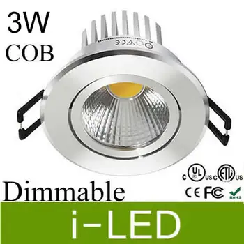 

Newest 3w cob led downlight dimmable AC85-265v 12V led recessed spot light lamp warm white 120 angle 3 years warranty UL CE