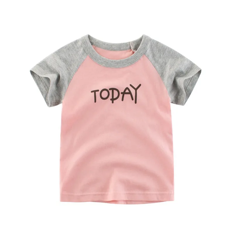 CROAL CHERIE Summer Toddler Boys Girls Clothes Kids Clothing Fashion Letter Short Sleeves Children Shirts Tops Tee 90-140cm (14)