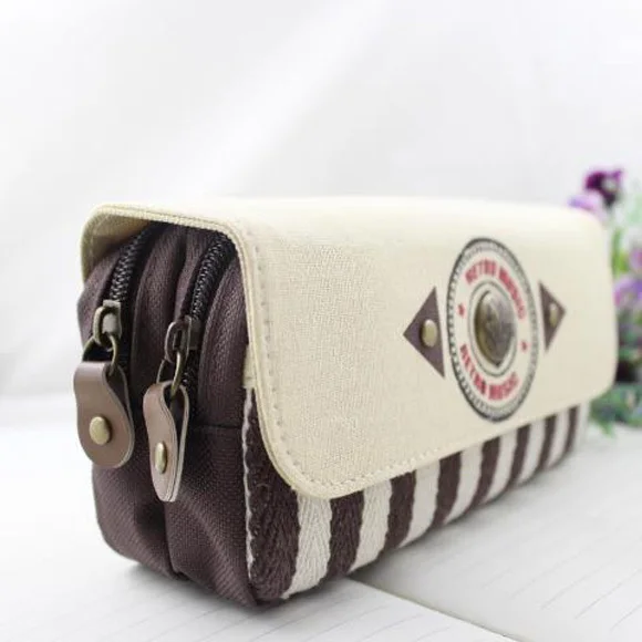 Navy Stripe Pencil Pen Case Cosmetic Pouch Pocket Brush Holder Navy Stripe Pencil Pen Case Cosmetic Pouch Pocket Brush Holder Travel Makeup Bag In Storage Bags From Home Garden On Aliexpress Alibaba Group