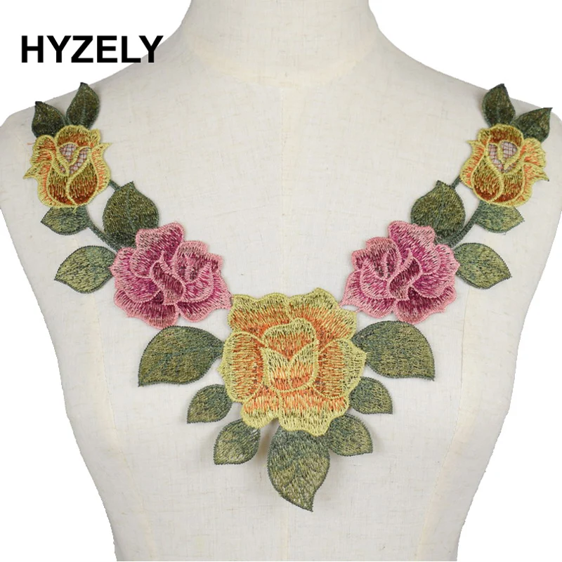 Craft collar Floral Lace Neckline Neck Collar Trim Embroidered Applique