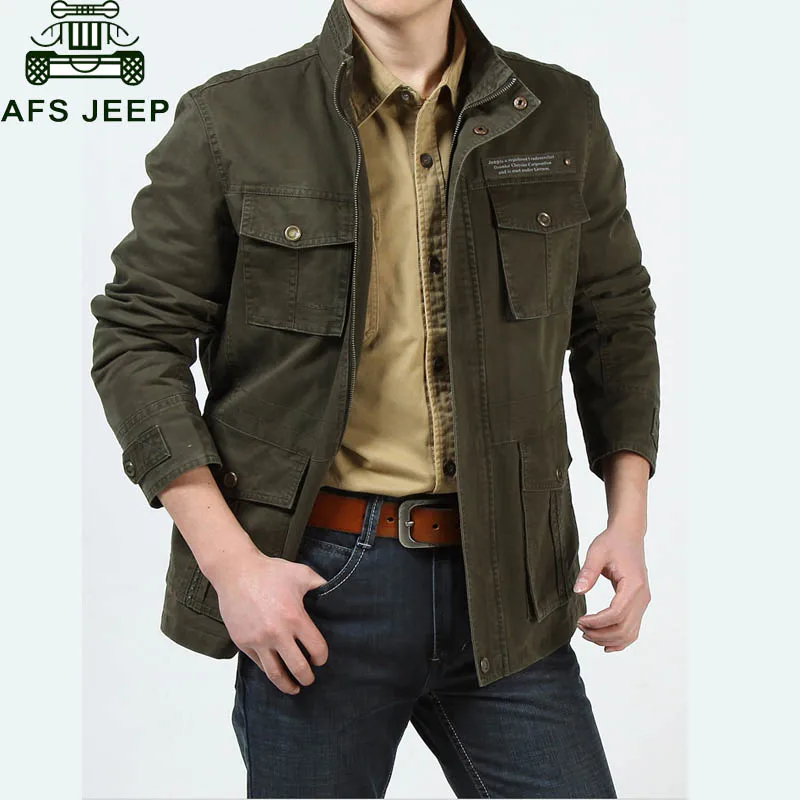 

AFS JEEP Brand Jacket Men 2018 Thick Warm Fleece Winter Jacket Men Army Military Jackets Coats With Many Pockets Chaqueta Hombre