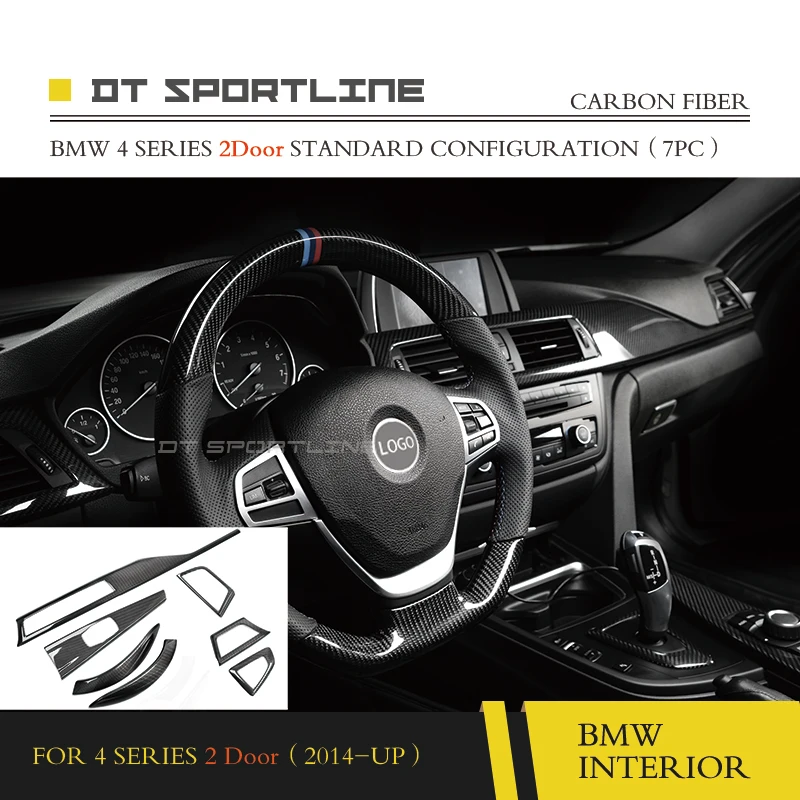 

100% Real Carbon Fiber Interior Trim 3 Series Grand Turismo 4 Series F30 F32 F33 For BMW Dash Kit Door Panel AC Cover console