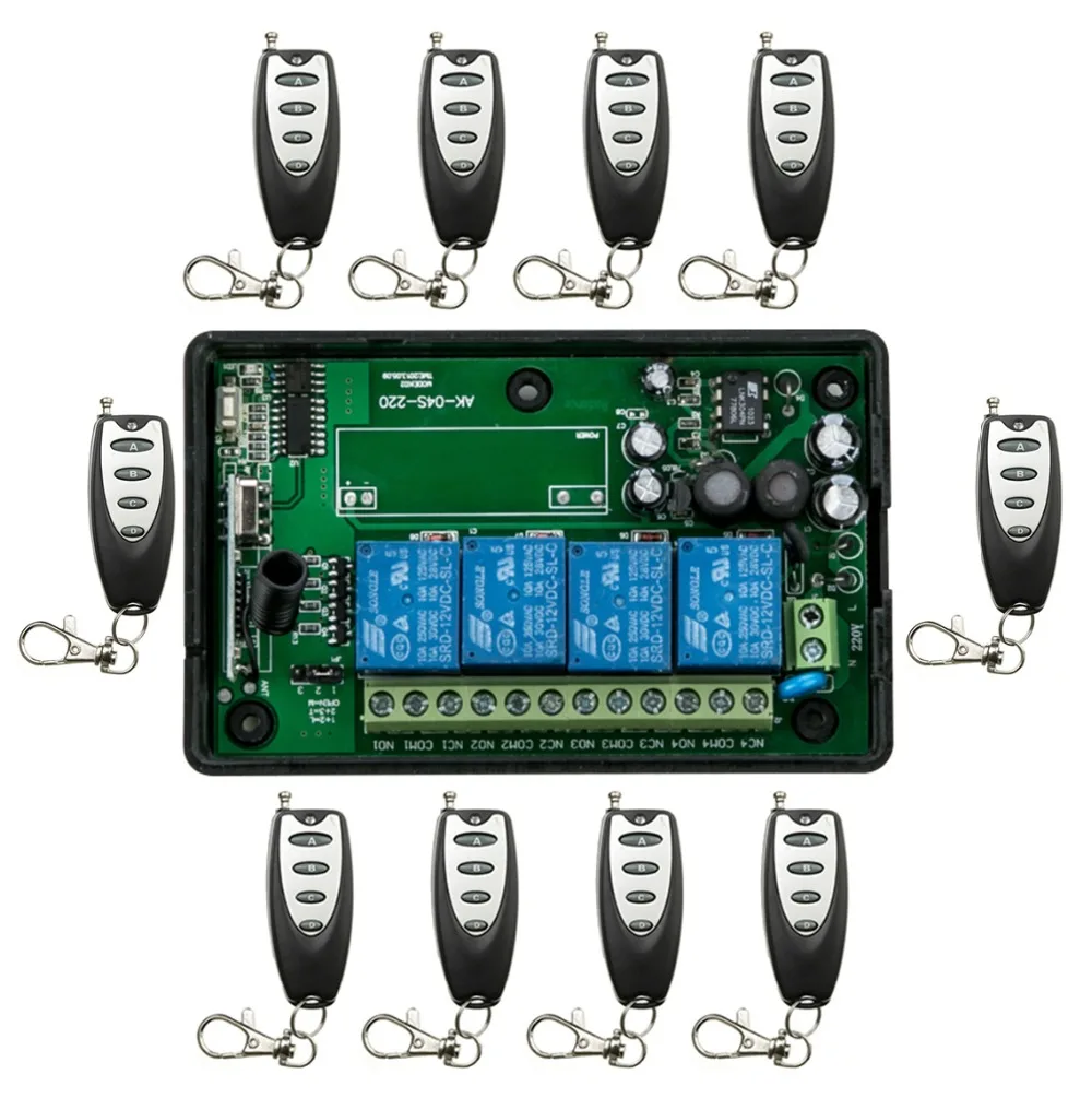 AC85v ~ 250V 110V 220V 230V 4CH RF беспроводной пульт дистанционного управления реле