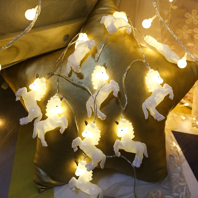 Unicorn Horse Shape Led String Lights 1 5m 10 Battery Ed Unicorn Horse Shape Led String Lights 1 5m 10 Battery Ed For Christmas Kids