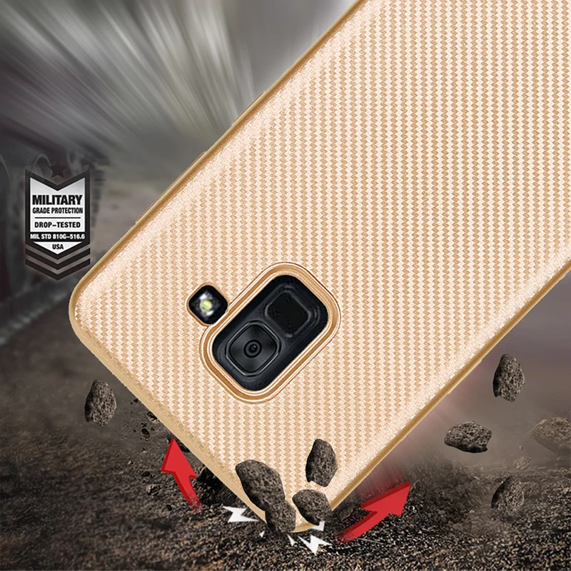 carbon fiber silicone case samsung galaxy a8 2018 A530F (4)