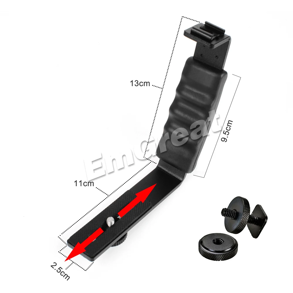  Pergear L Bracket for Photography Microphone Stand Zhiyun Smooth Q 3 4 Crane 2 with 2 Hot Shoe Moun