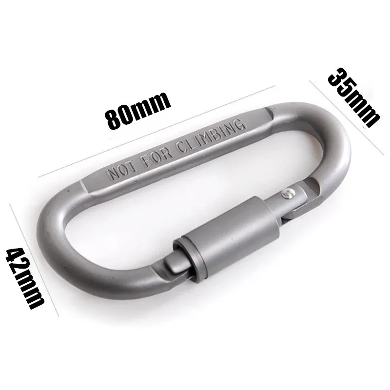 80mm Bold Carabiner Aluminum Alloy Carbine D Shaped Carbines Locking Carabiners Snap Hook Keychain Outdoor Buckle  (4)
