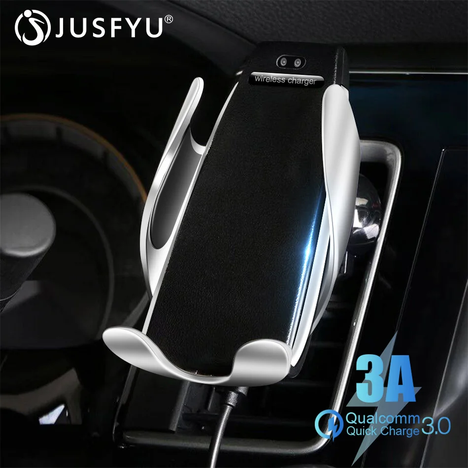 For iphone xiaomi mi 9 Automatic Clamping Wireless Car Charger Mount Air Vent Phone Holder 360 Degree Rotation Charging Bracket