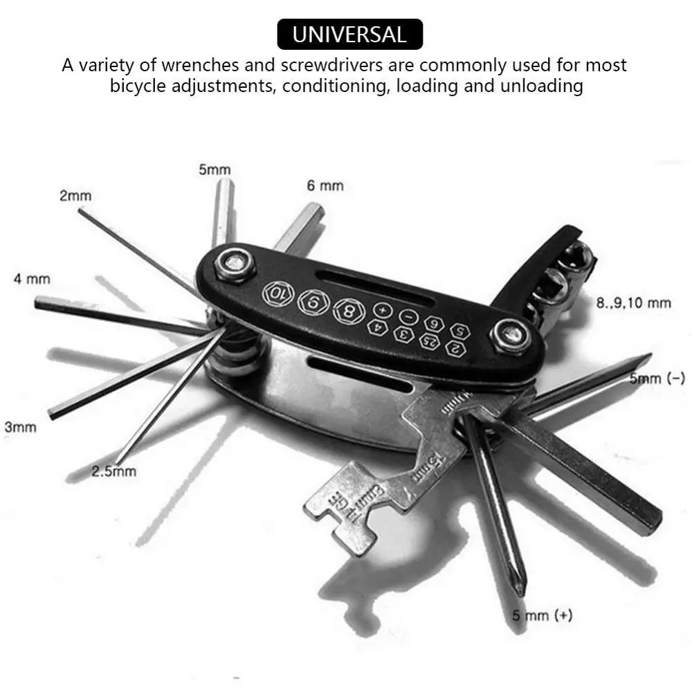 Карманный многофункциональный набор инструментов для ремонта велосипеда, набор инструментов для велосипеда, Набор отверток с шестигранным ключом, гаечный ключ, складной инструмент для ремонта шин