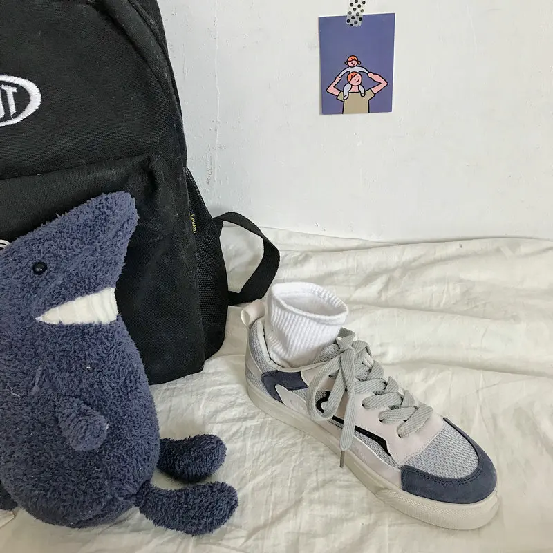 da moda sapatos de lona respirável tênis