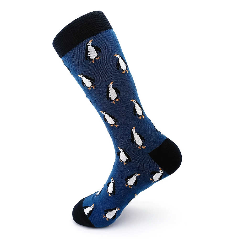 1 пара носков для мужчин и женщин, Повседневные Дышащие носки из чесаного хлопка с рисунками животных, цветов, креативные забавные счастливые носки, подарки высокого качества - Цвет: 3