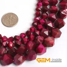 Facetas Rojo Tigre Ojos Perlas Cuentas de Piedras Naturales Para La Joyería Que Hace Granos Descoloridos de Tratamiento Térmico Strand 15 “Comercio Al Por Mayor!