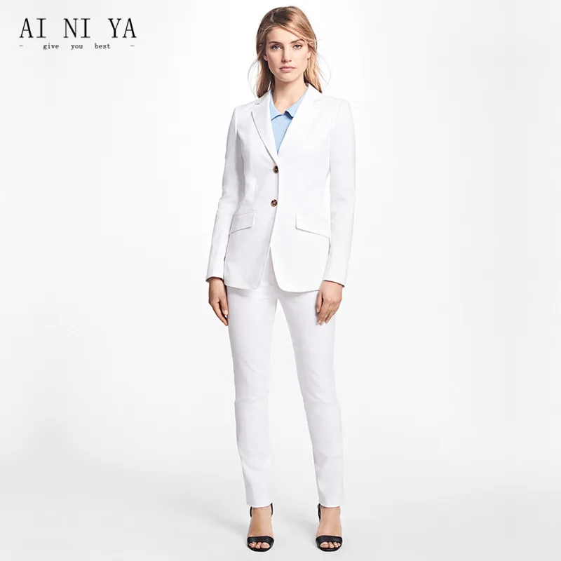 White formal pant suits for weddings ladies trouser suit