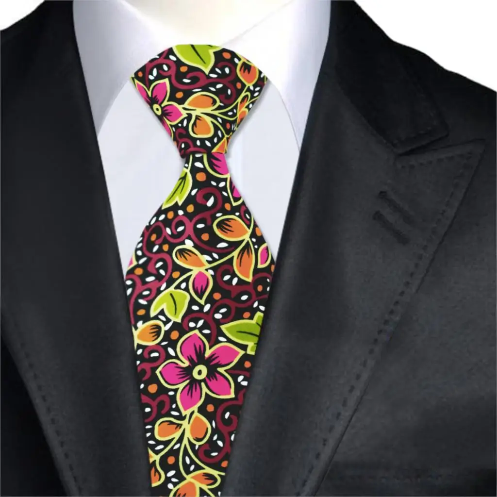 A 1241 Silk Print Neckties with Brand Hi Tie Floral Gravatas Ties for