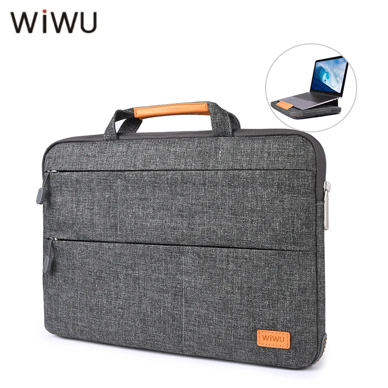 

WIWU Notebook Bag With Stand Function Multi-Pockets Waterproof Nylon Laptop Bag for MacBook Pro 13 15 Air 13 Portable Stand Bag