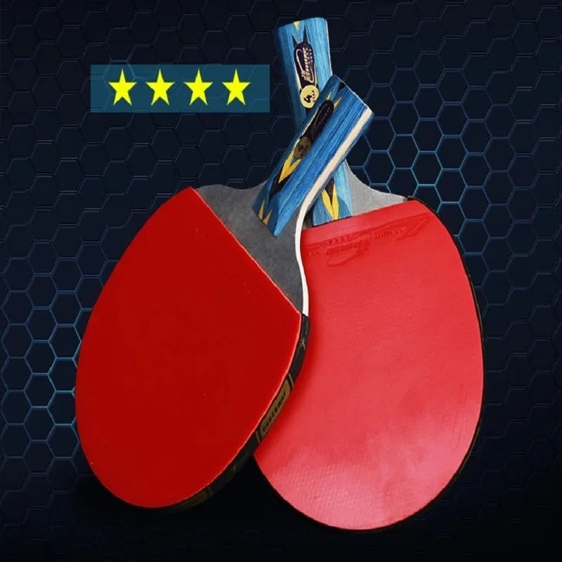 

2018 high quality hot selling short handle 4 Stars rackets table tennis Sticky Pimples-in Rubber Super Powerful Ping Pong Bat