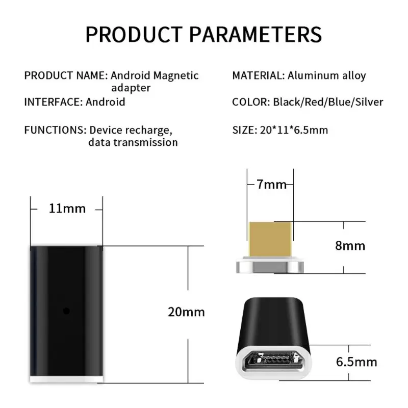 Магнитный Micro USB адаптер для передачи данных и зарядки для samsung huawei Xiaomi htc Android смартфон планшет