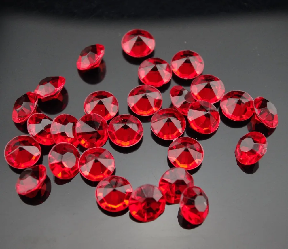 5000pcs 8mm Red Acrylic Diamond Confetti Table Scatter Crystals Wedding