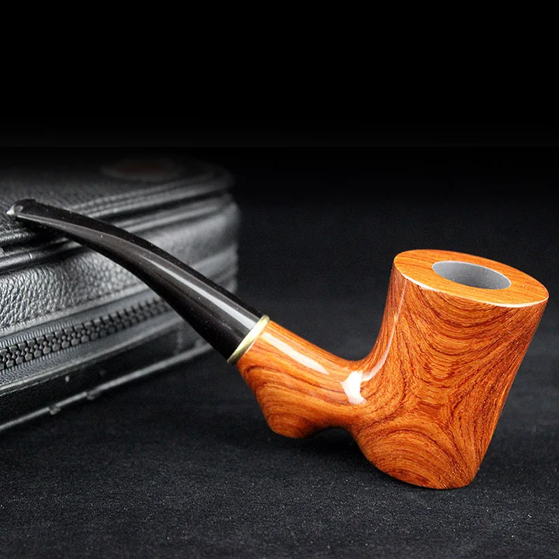 Bent pipe,Rosewood Tobacco Pipe, Annatto straight pipe Smoking tool