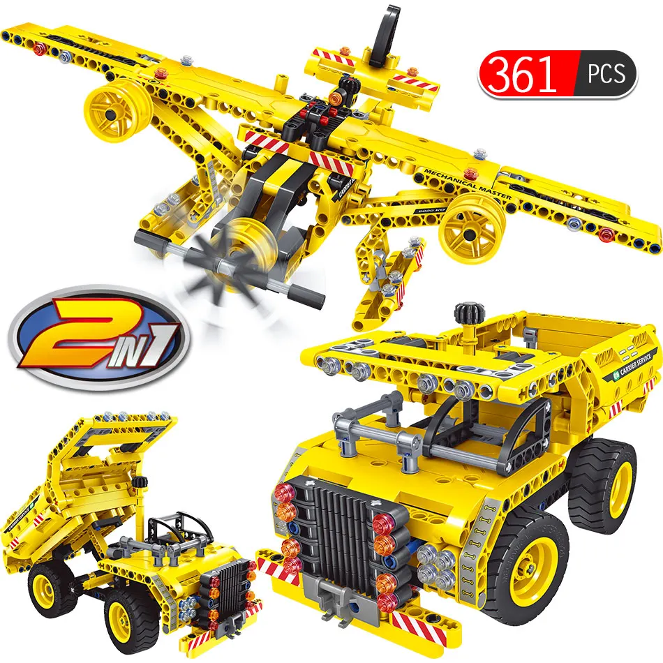 Engineering Construction Vehicles Bricks Kit Kids Digger Building Block Set