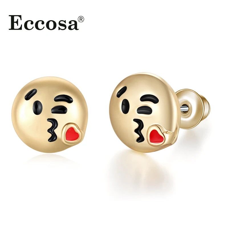 Buy New Cute Enamel Emoji Stud Earrings For Women