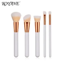

KOYANE 5 Pcs Makeup Brush Kit, White Wood Handle, Antisepsis Synthetic Hair,Rich in Hair,Powder Brush, Blush Brush, Angled Brush