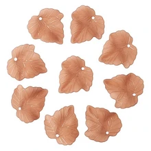  100pcs Frosted Transparent Pendants Acrylic Grape Leaf Charms for Necklace Bracelet Jewelry Making Green Blue Clear White Color 